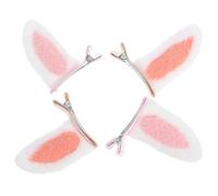 Garneck Lot de 2 Paires de Barrettes Oreilles de Lapin en Peluche et Alliage, Accessoires Cheveux pour Adolescentes et Jeunes Femmes, Style Mignon