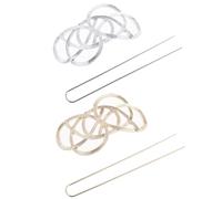 Garneck Lot de 2 Pinces à Cheveux Vintage en Alliage Surface Polie, Forme Géométrique Élégante, Accessoires pour Coiffures Chignon Lors de Dîners et Danses