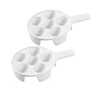 Garneck Lot de 2 Plats à Escargots en Céramique Blanche Poignées, Petits Formats, Plats à Four pour Fruits de Mer, Cuisson Uniforme Antidérapante, Maison et Restaurant