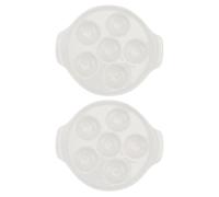 Garneck Lot de 2 Plats à Four D’Escargot 165 CM Blanc en Céramique Résistant Chaleur Compatible Lave-Vaisselle et Réfrigérateur pour Barbecue et Cuisson Fruits de Mer