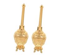 Garneck Lot De 2 Porte-Eau Bénite Médiévaux Bouteille Décorative pour Fête Chrétienne pour Église Pot Religieux Bouteille d'eau De Baptême Dorée