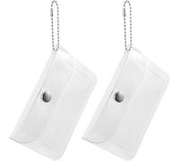 Garneck Lot De 2 Protège-Portefeuilles Transparents en PVC Multifonctionnels, Mini Porte-Monnaie Portable Paillettes, Étui De Rangement pour Cartes Et Pièces, Pratique pour Voyages Et Usage Quotidien