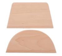 Garneck Lot de 2 Racloirs à Pâte en Bois de Hêtre Forme Demi-Cercle 185 X 9 CM et Forme Trapézoïdale 17 X 95 CM Ustensiles Cuisine Polyvalents pour Découper Racler et Façonner la