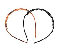 Garneck Lot de 2 Serrage-têtes à Dents Antidérapants, Bandeaux pour Femme, Finition Brillante Noir et Écaille, Accessoires Coiffure Chignon, Adaptés Usage Quotidien et Fête