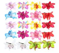 Garneck Lot de 20 Barrettes à Cheveux D'orchidée Hawaïenne en Tissu et Fer, Accessoires Élégants pour Femmes, pour Banquets et Vie Quotidienne Couleur Aléatoire