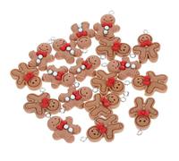 Garneck Lot de 20 Breloques en Résine en Forme de Bonhomme en Pain D'épices - Pendentifs pour Colliers, Boucles D'oreilles, Bijoux à Faire Soi-même, Décorations Artisanales pour Les