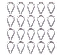 Garneck Lot de 20 Cosses de Câble en Acier Inoxydable 304 Anneau Cœur M5 Argenté Accessoire Clips Câbles Résistant à la Corrosion pour Applications Marines et Industrielles