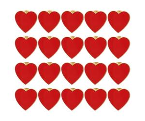 Garneck Lot de 20 Petites Broches en Forme de Cœur Rouge Bordées D'or, Idéales pour La Saint-valentin, Les Mariages, Les Décorations Et Les Cadeaux D'invités. À Porter sur Des Vêtements, Des Sacs