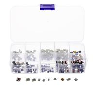 Garneck Lot de 200 Boutons-poussoirs Momentané pour Télécommande Voiture, Interrupteurs Silencieux à Montage en Surface, Plastique Solide et Laiton, Kit 10 Modèles X 20 Pièces,