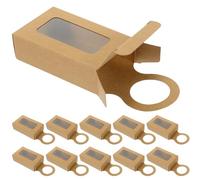 Garneck Lot de 25 Boîtes à Bouteilles de Vin en Papier Kraft avec Fenêtre et Poignée, Solution de Rangement Pratique en Carton et Pvc, Décor pour Bouteilles de Vin