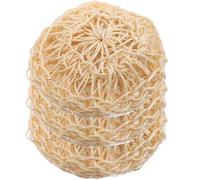 Garneck Lot de 3 Boules de Exfoliantes en Sisal 13X13 CM, Éponges Corporelles Rondes Naturelles pour Toilette et Massage, Accessoires de Bain Pratiques pour Soin Peau et Circulation