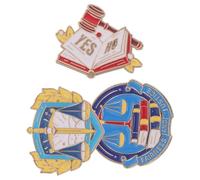 Garneck Lot de 3 Broches Juridiques en Métal Symboles Justice Maillet et Livres de Droit Accessoires pour Avocats et Étudiants en Droit Décoration Professionnelle Bureau et École