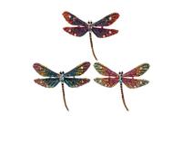Garneck Lot de 3 Broches Libellule Exagérées en Alliage Solide Finition Émail Goutte D'huile, Épingles à Poitrine Colorées pour Femmes, Accessoire Mode Original pour Présent et Fête