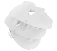 Garneck Lot de 3 Masques Vierges en Pulpe de Papier à Peindre Masques en Papier Faits Maison pour Garçon et Filles Blanc V pour Bricolage Créatif Fête et Spectacle