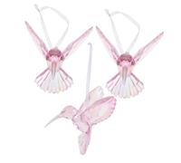 Garneck Lot de 3 Ornements Suspendus Oiseau en Acrylique Rose, Décoration Délicate Finitions Soignées, pour Décoration Intérieure ou Fêtes