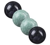 Garneck Lot de 4 boules de bain en marbre - Boules sonores chinoises pour le massage des mains et du qigong - Idéal pour la détente - et la thérapie des mains - Vert et noir