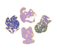 Garneck Lot de 4 Broches Chaton en Alliage, Broche Animal pour Garçon et Filles, Accessoires Mode Féminins, Style Cartoon, Métal Solide, Usage Quotidien et Fêtes, Taille Standard