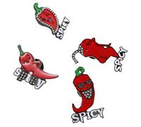 Garneck Lot de 4 Broches Piment en Alliage Zinc Coloré, Épingles Mignonnes pour Femme, Accessoires Mode Polyvalents pour Vêtements, Châles et Paquet, Forme Cœur, Taille Compacte