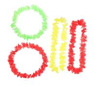Garneck Lot De 4 Colliers De Fleurs Hawaïens pour Déguisement De Touriste Accessoires De Danse Hawaïenne Couronne De Fleurs Tropicales Hawaïennes Accessoires pour Enfants Tissu en