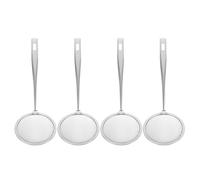 Garneck Lot de 4 écumoires en acier inoxydable à long manche pour casseroles chaudes, cuillères à écumoire à mailles fines pour graisses, sauces et mousses