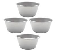 Garneck Lot de 4 Moules à Pudding en Acier à Haute Teneur en Carbone Tasse à Pâtisserie Portable pour Muffins et Gelées Moule de Cuisson Domestique Multifonction pour Desserts Faits