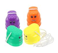 Garneck Lot de 4 Paires d'Échasses en Plastique pour Garçon et Filles Antidérapantes Ajustables pour Jouer à L'Extérieur Développe L'Équilibre Motricité Jouets pour Tout-Petits