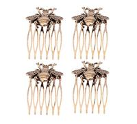 Garneck Lot de 4 Peignes à Cheveux Vintage en Fer Motif Abeille, Accessoires pour Cheveux de Mariage Élégants, Faciles à Mettre et Retirer, pour Dîners et Mariages