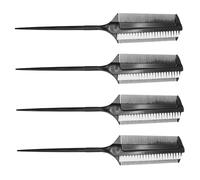 Garneck Lot de 4 Set de Brosses de Teinture Capillaire Noires Double Face, Poils Courts pour Cuir Chevelu Sensible, Résistantes la Chaleur, Outil Multifonction pour Coloration