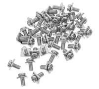 Garneck Lot de 40 Set de Vis à Bornes Carrées M5 X 10 Mm avec Rondelles Carrées Nickelées Vis de Commutation et Fixation Fiable pour Interrupteurs et Borniers Électriques Industriels