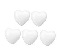 Garneck Lot de 5 cœurs en polystyrène de 8,5 cm - Idéal pour les projets de bricolage, les décorations de mariage et les décorations créatives - Parfait pour peindre et décorer des figurines en