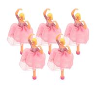 Garneck Lot de 5 Figurines Poupées Princesse pour Boîte à Musique Accessoires de Danseuse de Ballet Jupe Rose Dorée Décoration Intérieure Musicale Ornement pour Coffret Huit Tons