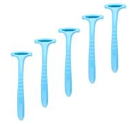 Garneck Lot de 5 Grattoirs à Pédicure Double Usage Bleu, Enlèvement Peau Morte et Éliminateur de Callosités pour Pieds, Outil Compact et Antidérapant, Exfoliant pour Peaux Dures