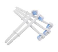 Garneck Lot de 5 Têtes de Brosse Rondes pour Hydropulseur en Plastique, Embouts de Rechange pour Irrigation Buccale, Nettoyage Interdentaire Précis, Compatibles avec Irrigateurs