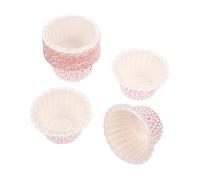 Garneck Lot De 50 Caissettes à Gâteau Dentelées Rose En Papier Sulfurisé, Moules à Muffins Pliables, Fourniture De Boulangerie Pour Fête, Anniversaire, Mariage Et Utilisation Professionnelle