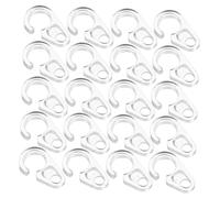 Garneck Lot de 50 Crochets en Forme De C en Plastique Transparent Connecteurs en Plastique Crochets pour Rideaux De Caravane Longs Crochets en Métal