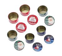 Garneck Lot De 6 Boîtes À Bonbons De Noël En Fer Par Round Biscuit Container Tea Leaf Storage Organizer Set