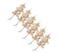 Garneck Lot De 6 Marionnettes Clown À Tirer : Marionnettes en Bois Faites À pour Enfants - Modèle Vierge À Peindre Et À Bricoler - Améliore La Coordination Œil-Main