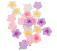 Garneck Lot De 60 Breloques En Résine 3D Faites Main Pour Boucles D'Oreilles Pendentifs En Forme De Fleur Tropicale Petites Fleurs Colorées En Plastique