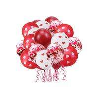 Garneck Lot de 63 Ballons en Latex Forme Cœur Rouge Brillant Paillettes Kit Décoration Mariage et Saint-Valentin Ballons de Fête Résistants pour Anniversaires et Demandes en Mariage