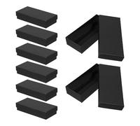 Garneck Lot de 8 Coffrets Noirs Mats pour Montres Hommes et Femmes, Boîte de Rangement Rectangulaire 6,1 X 13 Cm Doublure Douce Anti-Rayures, Étui Porte-Montres Compact