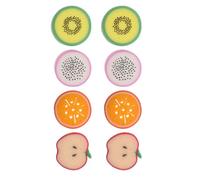 Garneck Lot de 8 Éponges de Bain pour Bébé en Pu Motifs Fruits Pomme Kiwi Fruit du Dragon Orange Douces et Lavables Outil de Bain Mignon pour Garçon et Filles Nettoyage Délicat Peau