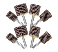 Garneck Lot de 8 Roues à Lamelles Abrasives à Tige 6 Mm, Assortiment de Meules Abrasives en Papier de Verre 80, Tailles 16x25x6 à 30x25x6 Mm, Compatibles Meuleuses Droites Style Aléatoire