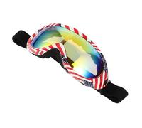 Garneck Lunettes de Protection Moto et Vtt Unisexe Lunettes de Snowboard Coupe-Vent Verre Rouge Sangle Réglable Équipement Outdoor pour Sports Extrêmes et Activités Plein Air