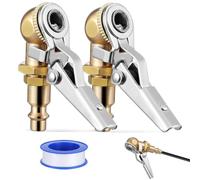 Garneck Mandrin de Gonfleur de Pneus en Cuivre Or 2 Pièces, Résistant aux Dommages, Compatible Compresseurs et Tuyaux D'air pour Gonflage Rapide et Sécurisé