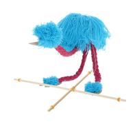 Garneck Marionnette D'autruche à Ficelles, Jouet en Peluche Bleu Ciel pour Enfants, Accessoire de Spectacle en Bois Fabriqué à La Main, pour Raconter des Histoires de Manière Interactive Et