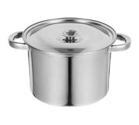 Garneck Marmite Acier Inoxydable avec Couvercle Pot à Soupe Polyvalent à Double Anse Cuisson Lente pour Ragoûts Pâtes Bouillons Compatible Induction Poignée Ergonomique