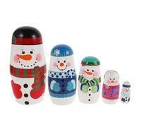 Garneck Matriochka Bonhomme de Neige décoration poupée de Nidification de noël Enfants Mignon empiler gobelet Le polyacrylate de en Peluche bacs sensoriels Ghibli en Bois
