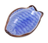 Garneck Mini Assiettes à Dessert En Porcelaine Bleu Profond Forme Poisson 13 Cm Réutilisables Pour Apéritifs Et Événements 6 Pièces