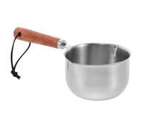 Garneck Mini Casserole pour Chauffer Lait et Sauces 200ml en Acier Inoxydable avec Poignée en Bois, Casserole Multifonction pour Petites Cuisines et Camping