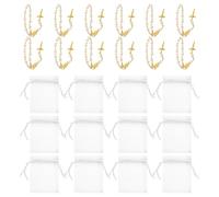 Garneck Mini Chapelets Bracelet Croix de Perles Synthétiques Lot de 12 Bracelets Religieux pour Baptême et Mariage Présent Spirituel pour Femmes et Hommes